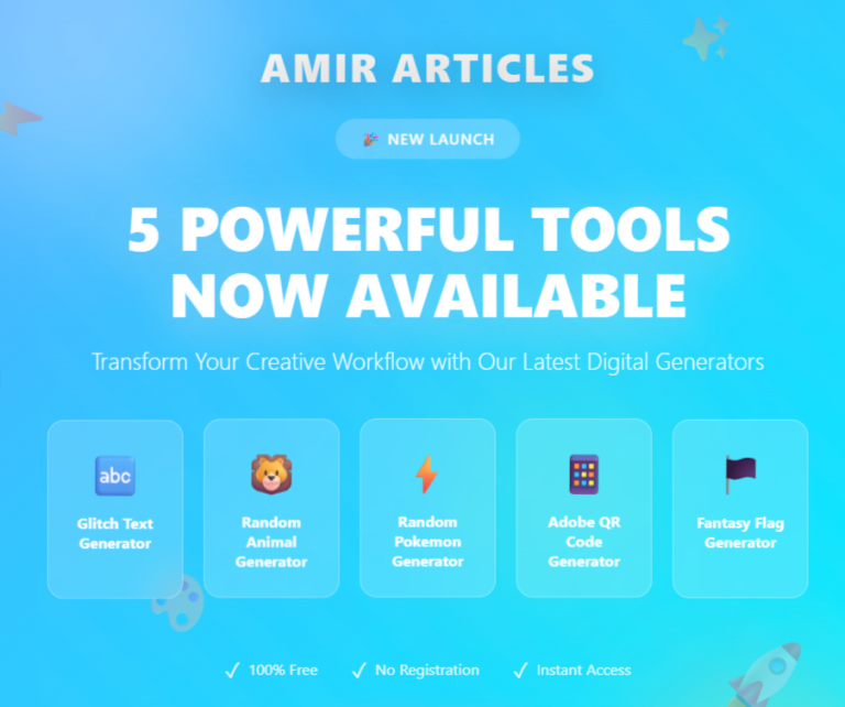 Amir Articles Launches Five Innovative Digital Generators Tools to Empower Creators and Developers Worldwide